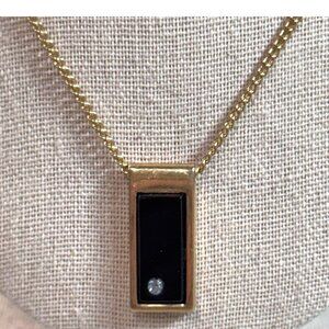 Western Antique Jewelry Avon 1976 Delmonico Collection Necklace Black Onyx Faux
